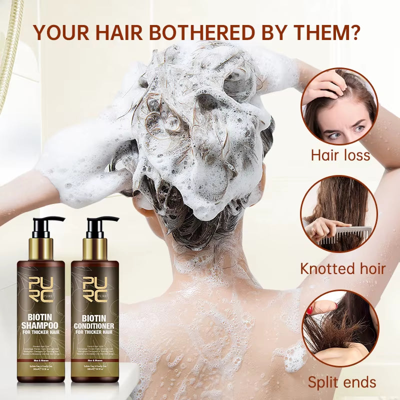 Biotin Hair Shampoo Smoothing Repair Damaged Frizz Hair Argan Oil Scalp Treatment Hair Care Products