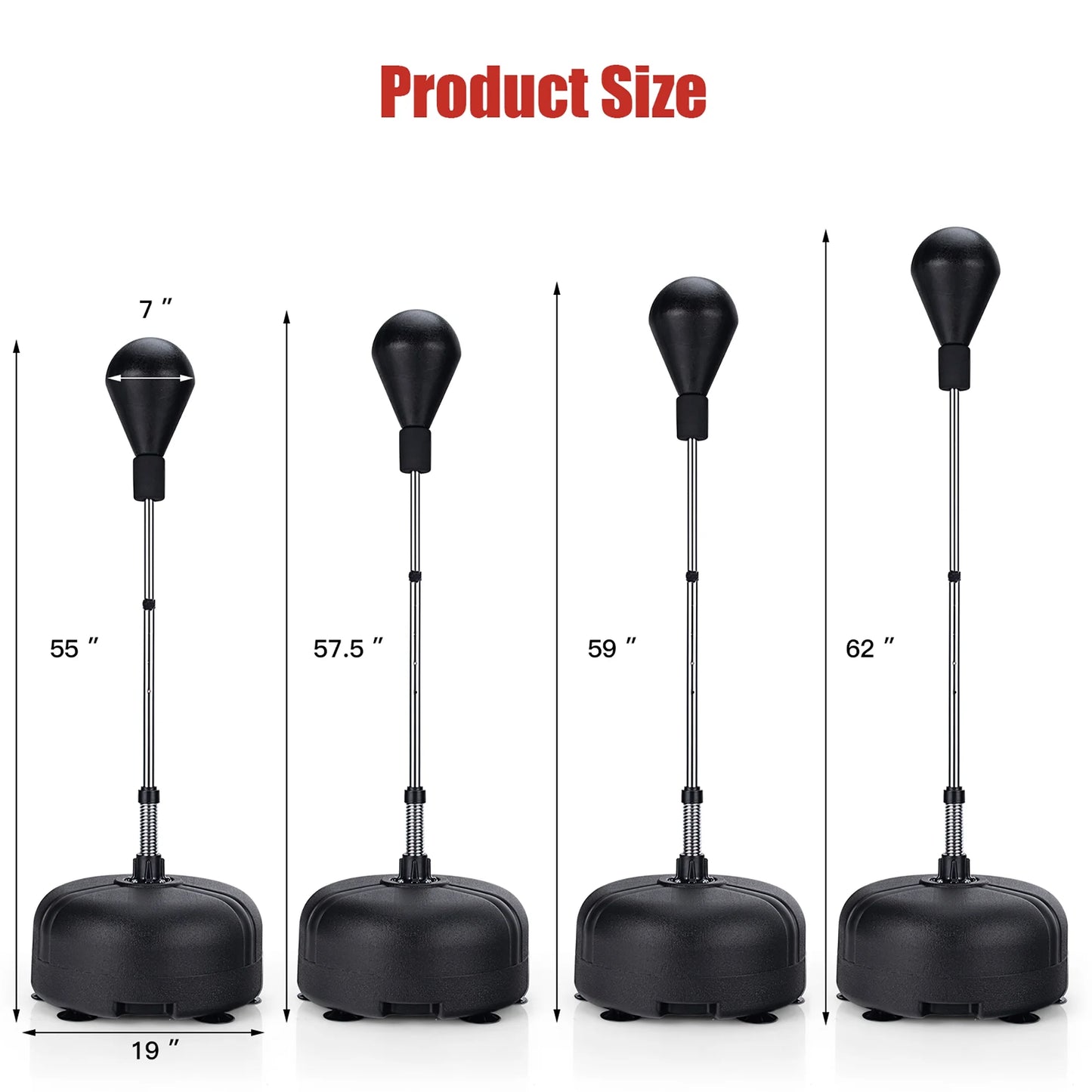 Goplus Freestanding Punching Bag W/Stand Boxing Gloves for Adult Kids Adjustable